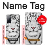 Samsung Galaxy S20 FE Hard Case White Tiger with custom name