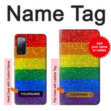 Samsung Galaxy S20 FE Hard Case Rainbow Gay LGBT Pride Flag with custom name