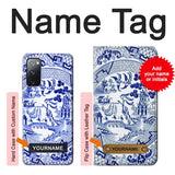 Samsung Galaxy S20 FE Hard Case Willow Pattern Illustration with custom name