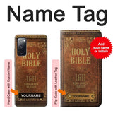 Samsung Galaxy S20 FE Hard Case Holy Bible 1611 King James Version with custom name