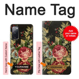 Samsung Galaxy S20 FE Hard Case Vintage Antique Roses with custom name