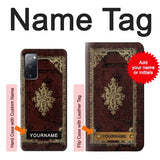 Samsung Galaxy S20 FE Hard Case Vintage Map Book Cover with custom name