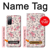 Samsung Galaxy S20 FE Hard Case Vintage Rose Pattern with custom name