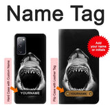 Samsung Galaxy S20 FE Hard Case Great White Shark with custom name