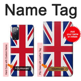 Samsung Galaxy S20 FE Hard Case Flag of The United Kingdom with custom name