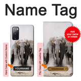 Samsung Galaxy S20 FE Hard Case African Elephant with custom name