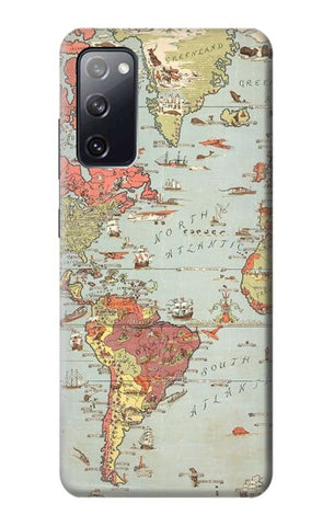 Samsung Galaxy S20 FE Hard Case Vintage World Map