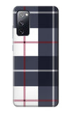 Samsung Galaxy S20 FE Hard Case Plaid Fabric Pattern