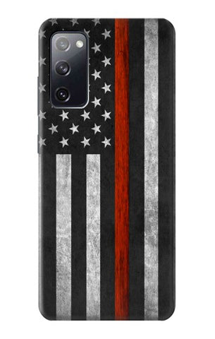 Samsung Galaxy S20 FE Hard Case Firefighter Thin Red Line Flag