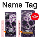 Samsung Galaxy S20 FE Hard Case Purple Sugar Skull with custom name