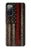 Samsung Galaxy S20 FE Hard Case Fire Fighter Metal Red Line Flag Graphic