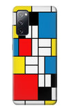 Samsung Galaxy S20 FE Hard Case Piet Mondrian Line Art Composition