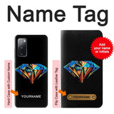 Samsung Galaxy S20 FE Hard Case Abstract Colorful Diamond with custom name