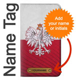 iPhone 13 Pro Max PU Leather Flip Case Poland Football Flag with leather tag