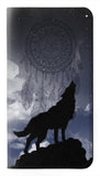  Moto G8 Power PU Leather Flip Case Dream Catcher Wolf Howling