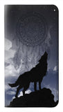 Samsung Galaxy A12 PU Leather Flip Case Dream Catcher Wolf Howling