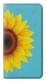 Samsung Galaxy A22 5G PU Leather Flip Case Vintage Sunflower Blue