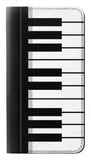 LG Velvet PU Leather Flip Case Black and White Piano Keyboard