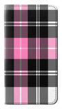 Google Pixel 6 Pro PU Leather Flip Case Pink Plaid Pattern