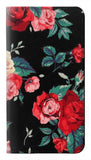 Motorola Moto G50 PU Leather Flip Case Rose Floral Pattern Black