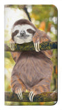 Motorola Moto G50 PU Leather Flip Case Cute Baby Sloth Paint