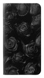  Moto G8 Power PU Leather Flip Case Black Roses