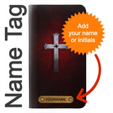 iPhone 12 Pro, 12 PU Leather Flip Case Christian Cross with leather tag