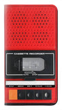 iPhone 13 Pro Max PU Leather Flip Case Red Cassette Recorder Graphic