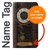 Motorola Moto G Power (2021) PU Leather Flip Case Steampunk Clock Gears with leather tag