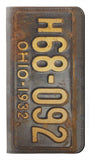 iPhone 13 Pro Max PU Leather Flip Case Vintage Car License Plate