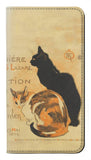 Samsung Galaxy A22 5G PU Leather Flip Case Vintage Cat Poster