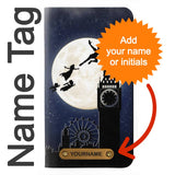 iPhone 13 PU Leather Flip Case Peter Pan Fly Fullmoon Night with leather tag