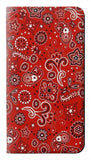  Moto G8 Power PU Leather Flip Case Red Bandana