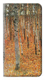 Samsung Galaxy A22 5G PU Leather Flip Case Gustav Klimt Birch Forest