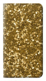LG Velvet PU Leather Flip Case Gold Glitter Graphic Print