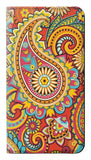 Samsung Galaxy A22 5G PU Leather Flip Case Floral Paisley Pattern Seamless
