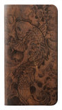 Samsung Galaxy A22 4G PU Leather Flip Case Fish Tattoo Leather Graphic Print