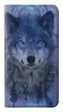 Google Pixel 6 PU Leather Flip Case Wolf Dream Catcher