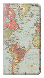 iPhone 12 Pro, 12 PU Leather Flip Case Vintage World Map