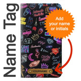Samsung Galaxy S21 5G PU Leather Flip Case Vintage Neon Graphic with leather tag