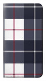 LG Velvet PU Leather Flip Case Plaid Fabric Pattern