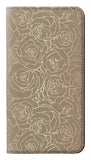 Google Pixel 6 Pro PU Leather Flip Case Gold Rose Pattern