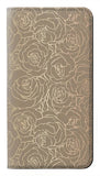 Motorola Moto G Power (2021) PU Leather Flip Case Gold Rose Pattern