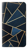 Samsung Galaxy A22 4G PU Leather Flip Case Navy Blue Graphic Art