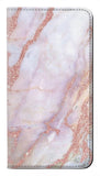 Motorola Moto G Stylus (2021) PU Leather Flip Case Soft Pink Marble Graphic Print