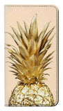 Samsung Galaxy A22 5G PU Leather Flip Case Gold Pineapple