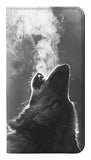 Samsung Galaxy A22 5G PU Leather Flip Case Wolf Howling