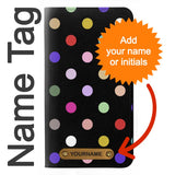 LG Stylo 6 PU Leather Flip Case Colorful Polka Dot with leather tag