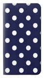 Motorola One 5G PU Leather Flip Case Blue Polka Dot