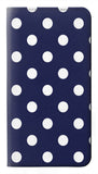 Samsung Galaxy A22 5G PU Leather Flip Case Blue Polka Dot